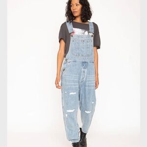 Sandrine Rose x Free People Distressed Overalls M NWT